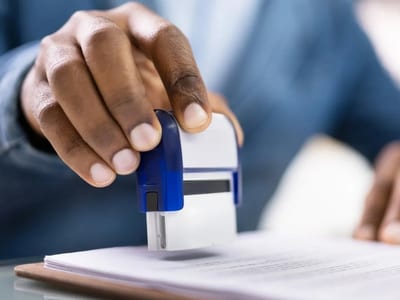 Notary services document stamping